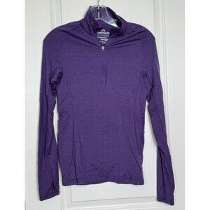 Kathmandu Merino195 Quarter Zip Shirt Womens 10 Purple space Dye